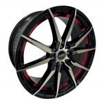 Rin auto 17″ 8*100-114 negro rojo